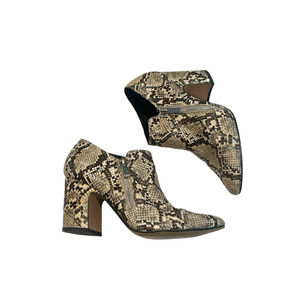 Michael by Michael Shannon Snake Print Block Heel Ankle Booties 8 Pointed Toe